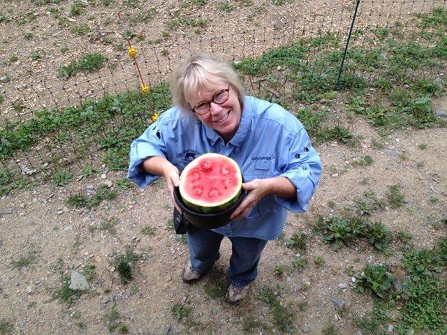 Sarah Paro with watermelon